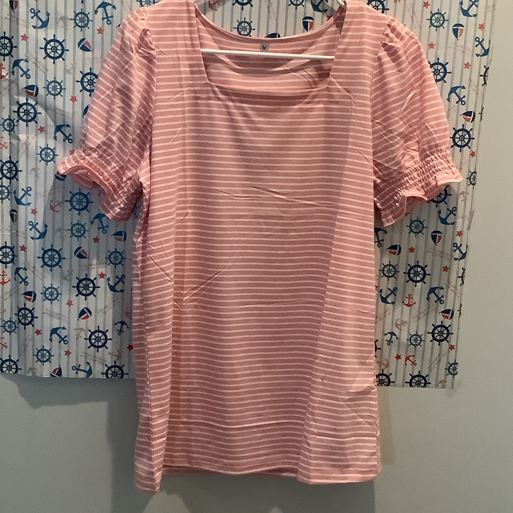 Pink Striped Women's Top